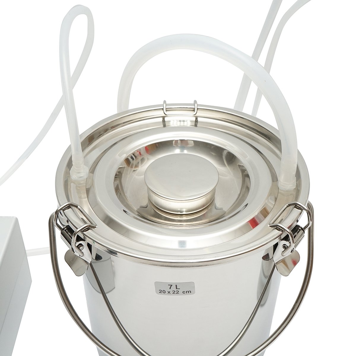 Aparat de muls portabil 60W cu 1 post pentru vaci, bidon inox 7L